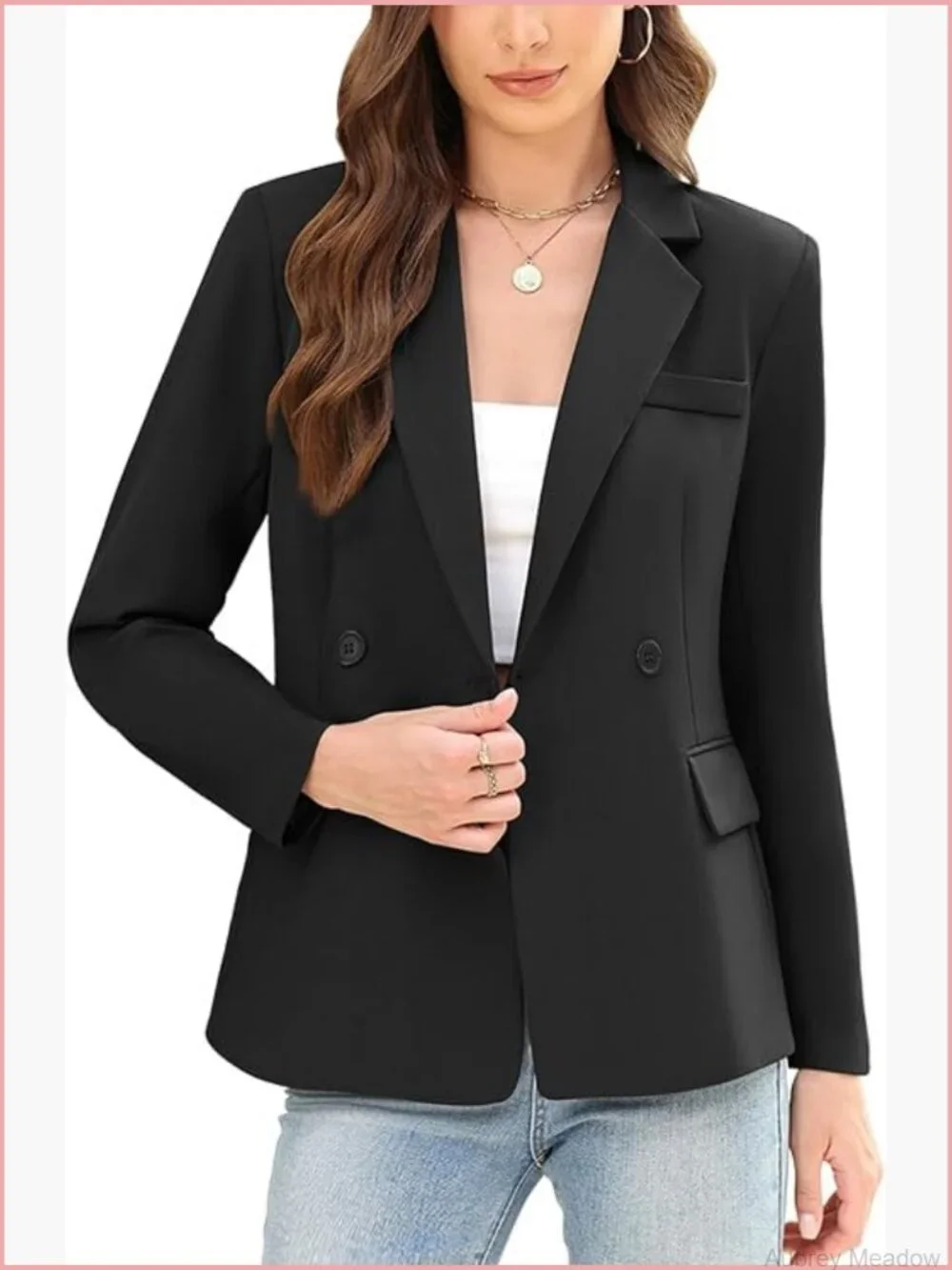 Open Front Business Casual Blazer Long Sleeve Women Jacket